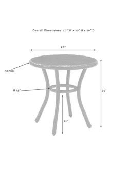 Crosley Palm Harbor Outdoor Wicker Round Side Table -Deals The Garden & Yard Store 8611949 05v