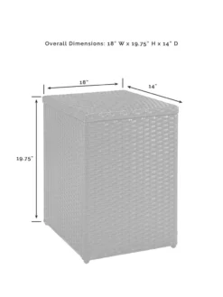 Crosley Palm Harbor Outdoor Wicker Rectangular Side Table -Deals The Garden & Yard Store 8611950 06v