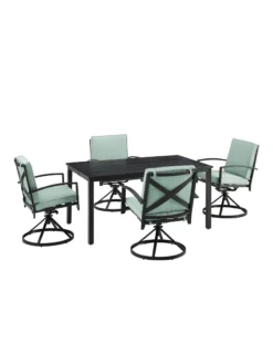 Crosley Kaplan 5Pc Outdoor Dining Set With Swivel Chairs -Deals The Garden & Yard Store 8611955 03v