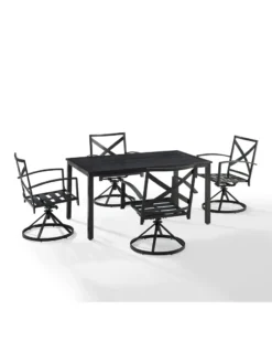 Crosley Kaplan 5Pc Outdoor Dining Set With Swivel Chairs -Deals The Garden & Yard Store 8611955 08v