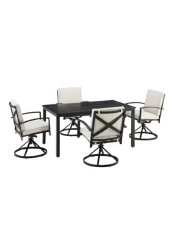 Crosley Kaplan 5Pc Outdoor Dining Set With Swivel Chairs -Deals The Garden & Yard Store 8611955 17v