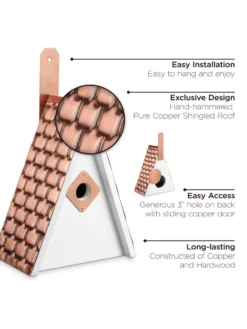 Swiss Chalet Bird House With Copper Roof -Deals The Garden & Yard Store 8612196 04v