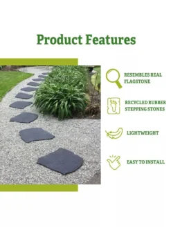 Recycled Rubber Flagstone Stepping Stone -Deals The Garden & Yard Store 8612235 5