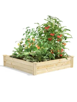Pine Raised Garden Beds, 4'x4' -Deals The Garden & Yard Store 8612250 02v