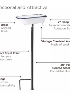 White Enamel Bathtub Birdbath -Deals The Garden & Yard Store 8612266 06V jpeg