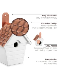 Classic Cottage Bird House With Copper Roof -Deals The Garden & Yard Store 8612273 04v