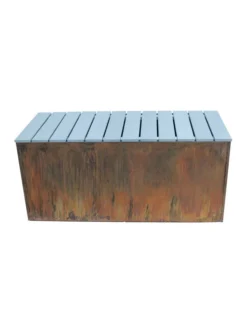 Nice Corten Trough Planters With Bench Top -Deals The Garden & Yard Store 8612399 01v