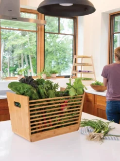 Bamboo Garden Stool And Basket Combo -Deals The Garden & Yard Store 8612425 0025 tif