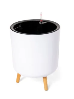 Ava Self-Watering Round Planter 12 Ava Self-Watering Round Planter -Deals The Garden & Yard Store 8612692 299 ava self watering round planter white