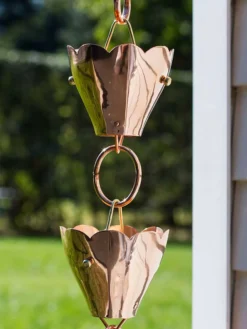 Tulip Pure Copper Rain Chain, 8.5' -Deals The Garden & Yard Store 8612740 02v