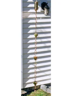Wine Bottle, Grapes & Glasses Copper Rain Chain, 9.5' -Deals The Garden & Yard Store 8612744 01v