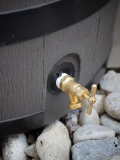 Round Rain Barrel With Planter, 35 Gallons -Deals The Garden & Yard Store 8612856BK 10V tif