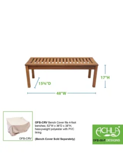 Achla Designs Backless Bench, 4' -Deals The Garden & Yard Store 8612909 04v