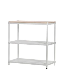 MeshWorks © 3 Tier Plant Shelving With Wood Top -Deals The Garden & Yard Store 8613017 01v meshworks 3 tier plant shelf with wood top white