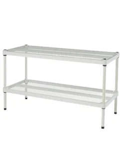 MeshWorks © Stacking Plant Shelves -Deals The Garden & Yard Store 8613018 02v meshworks stacking plant shelves white