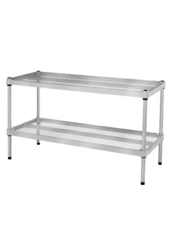 MeshWorks © Stacking Plant Shelves -Deals The Garden & Yard Store 8613018 13v meshworks stacking plant shelves silver