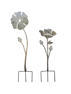 Poppy Garden Stakes Set Of 2 -Deals The Garden & Yard Store 8613140 7822