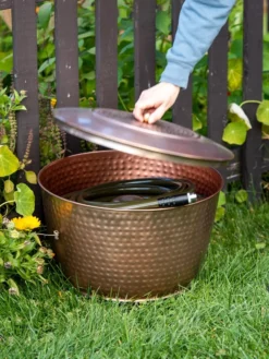 Hammered Copper Hose Pot With Lid 12 Hammered Copper Hose Pot With Lid -Deals The Garden & Yard Store 8613311 0010