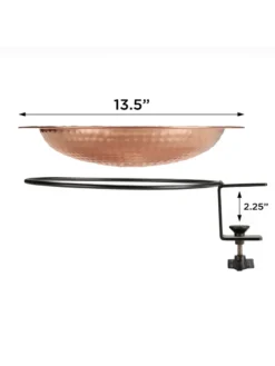 Pure Copper Bird Bath Deck Mount -Deals The Garden & Yard Store 8613381 04v