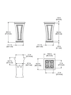 Cambridge Tall Planter, 28" Height -Deals The Garden & Yard Store 8613524 04V 3 4