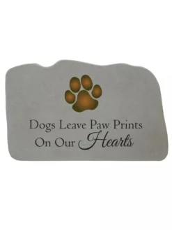 Dogs Leave Paw Prints Memorial Stone