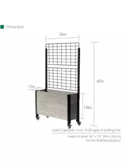 Mobile Deep Trough Planter With Trellis -Deals The Garden & Yard Store 8614265 04V 3 4